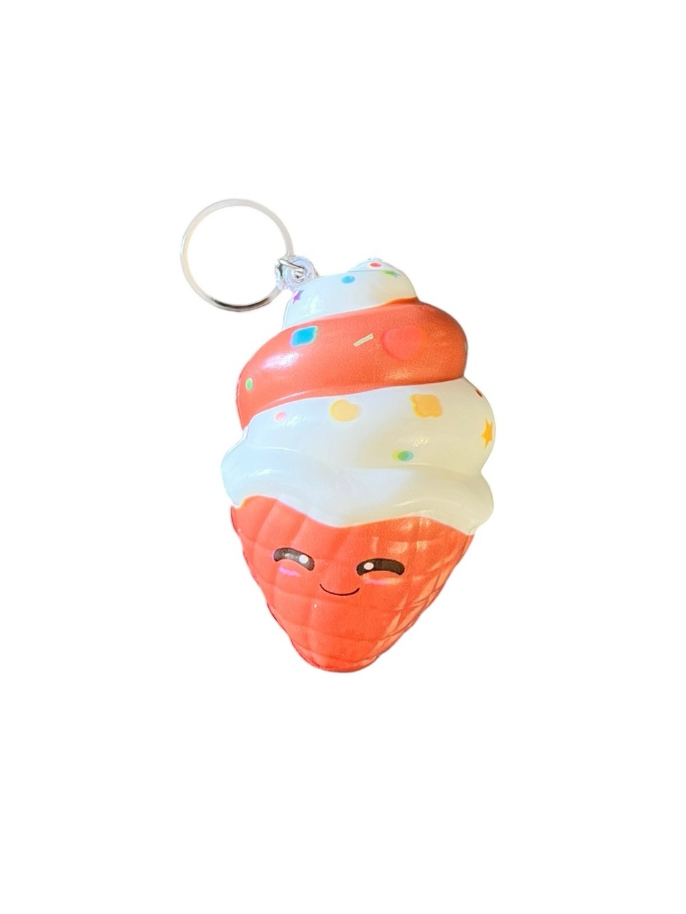Chocolate Ice Cream Cone Sprinkle Squishy Toy Best Seller Stress Relief Keychain